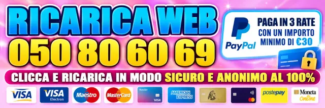 Ricarica web sicura e anonima: carte di credito, Postepay e PayPal in 3 rate da 30 €